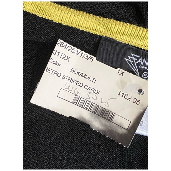 Angel Apparel NWT $163 Sweater Vintage Retro Striped Cardigan Women's Size 1XL - Picture 7 of 8